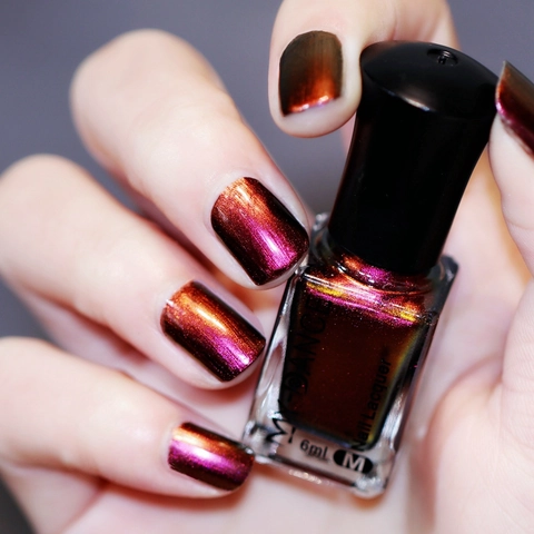 Esmalte De Uñas Camaleón Metálico Polarizado Brillo Efecto Cielo Estrellado Larga Duración Secado Rápido Sin Horno Manicura