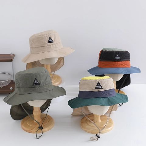 Cappello Da Sole All'Aperto Ad Asciugatura Rapida Con Protezione Per Il Collo Protezione UV Cappello Alla Pescatora Per Bambini