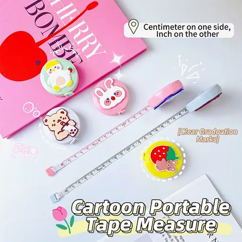 Mini Einziehbares Maßband Tragbares Doppelseitiges Weiches Lineal Süßes Cartoon Tier Design Für Körper Messen Nähen Schule Büro