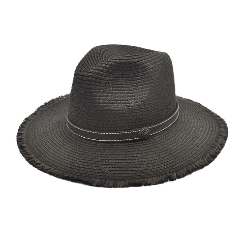 Cappello Da Sole In Paglia Intrecciato A Mano Tesa Sfrangiata Fedora Estate Spiaggia Traspirante Stile Jazz Unisex Cintura Decorativa