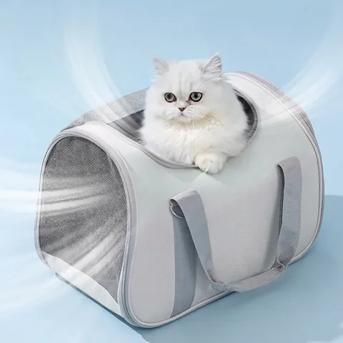 Pet Carrier Bag Breathable Mesh Oxford Cloth Portable Shoulder Handbag Foldable Travel For Cats Small Dogs