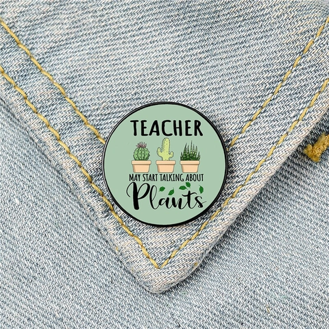 Broches Redondos Creativos de Metal Esmaltado para Regalo Día del Maestro Geografía Matemáticas Maestro de Jardín de Infantes Pines Estampados Joyería Unisex