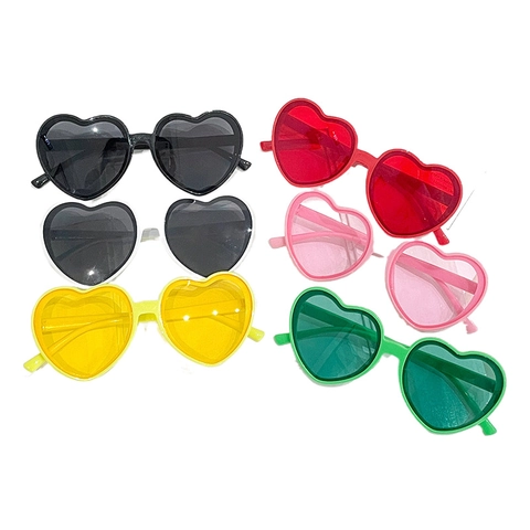 Retro Herzförmige Sonnenbrille Kunststoff Bunt UV Schutz Mode Brille Party Rave Festival Trendy Fotorequisiten