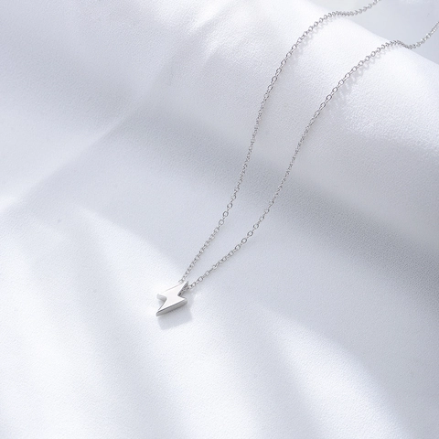 Lightning Pendant Necklace 925 Sterling Silver Minimalist Small Clavicle Chain Niche Design Versatile Fashion For Women