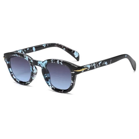 Retro Runde Kleine Sonnenbrille PC-Rahmen Harzlinse UV400 Schutz Vintage Niet Metalldekoration Für Herren Damen