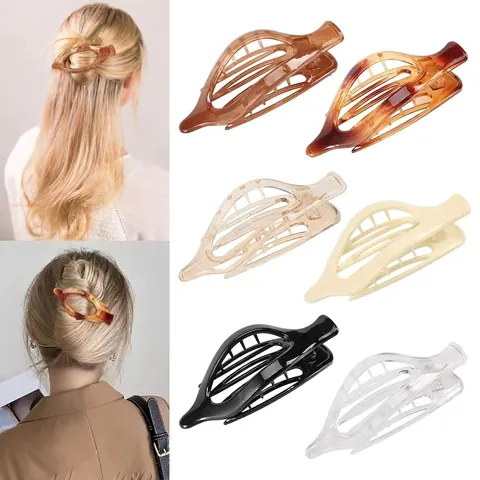 Matte Plastic Hair Claw Clips And Hollow Geometric Hairpins Non Slip Fashion Hair Accessories For Women Girls