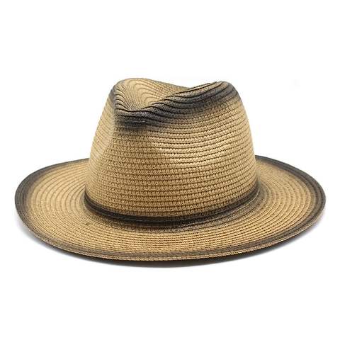 Cappello Fedora In Paglia Sfumato Protezione Solare Traspirante Spiaggia Viaggio Stile Britannico Jazz Panama Per Uomo Donna