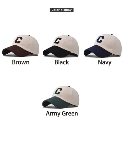Cappello Da Baseball In Cotone Lavato Ricamo Lettera C Retrò Parasole All Aperto Cappello Regolabile Per Uomo E Donna