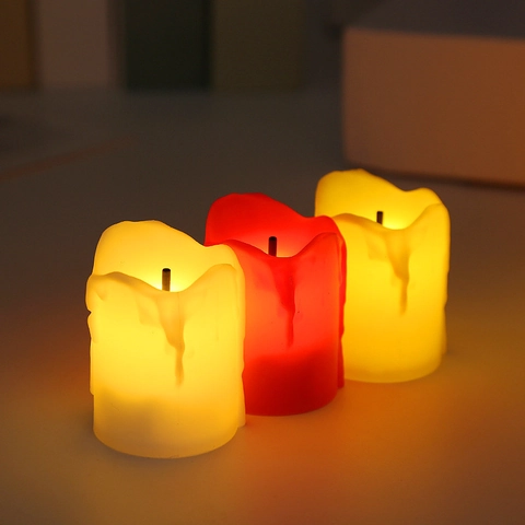Candela Elettronica LED a Simulazione di Cera Fusa Luce Calda Per Decorazione Desktop Natale Matrimonio Festa Casa