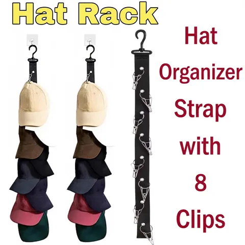 Cinghia Organizer Per Cappelli Con Clip In Acciaio Inossidabile Per Armadio Porta Parete Appesa Verticale Berretti Da Baseball