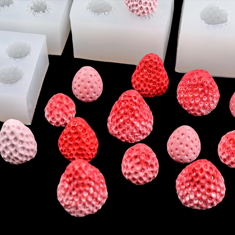 3D Strawberry Silicone Mold Fruit Shape For Cake Decorating Chocolate Candy Candle Soap Resin Clay DIY Handmade