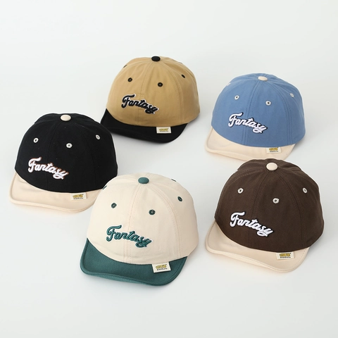 Gorra De Béisbol Infantil Mezcla Algodón Ala Suave Bordado Fantasy Bloque De Color Sombrero Sol Exterior