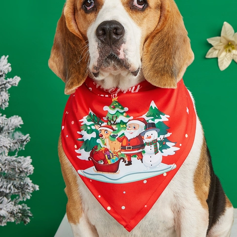Bandana Natalizia Per Cani Foulard Triangolare In Poliestere Stampa Cartoni Animati Per Cani Gatti Piccoli Medi Grandi