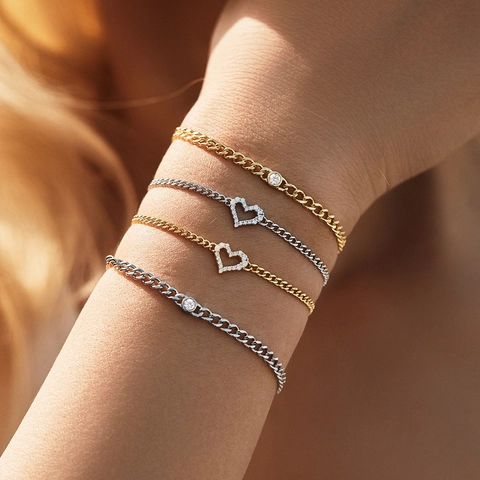925 Sterling Silver Moissanite Bracelet D Color VVS1 Round Stone Elegant Chain Hand Jewelry For Women Office Fashion Commute