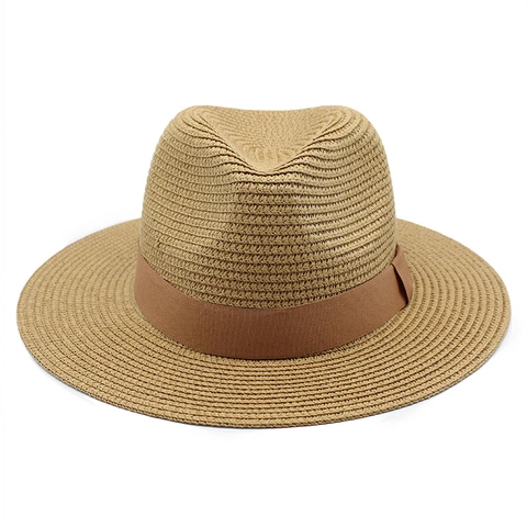 Classic Fedora Straw Hat Breathable Sun Protection Summer Beach Vacation Vintage Jazz Style For Men Women Wide Brim
