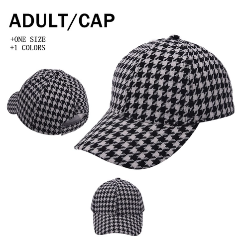 Βαμβακερό Καπέλο Του Μπέιζμπολ Με Σχέδιο Houndstooth Ρυθμιζόμενο Κυρτό Γείσο Προστασία Από Τον Ήλιο Ρετρό Μόδα Για Άνδρες Γυναίκες