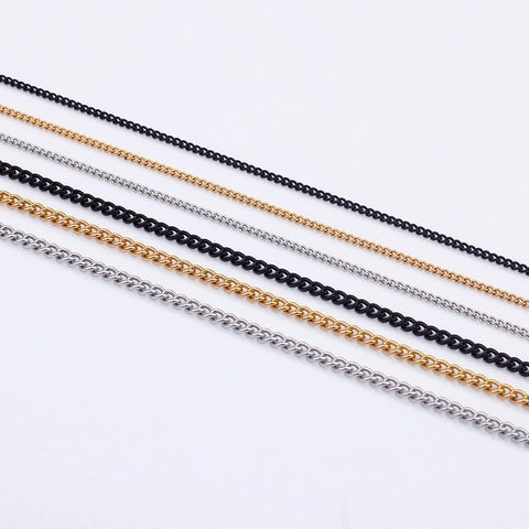 Collar De Cadena De Eslabones Curb Minimalista De Acero Inoxidable Para Hombres Y Mujeres Moda DIY