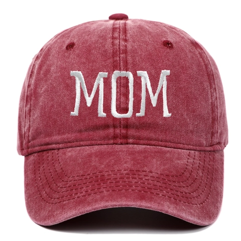 Gorra De Béisbol De Algodón Lavado Bordado MOM Vintage Sombrero Ajustable Mujer