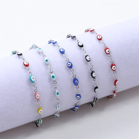 Türkisches Evil Eye Armband 316L Edelstahl Glücksbringer Emaille Charm Schmuck Für Damen Herren Verstellbar