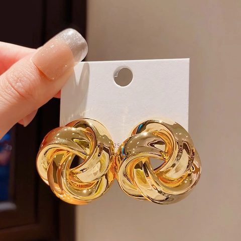 Exponierte Verdrehte Verknotete Ohrstecker Mit 925 Sterling Silber Ohrstift Legierung Hochglanz Retro Schmuck Für Damen