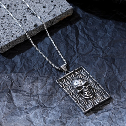 Men Stainless Steel Pendant Necklace Punk Gothic Skull Owl Yin Yang Star Vintage Hip Hop Jewelry Retro Accessory