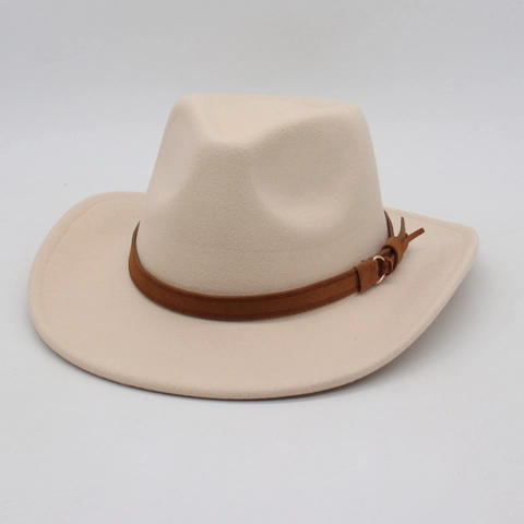 Retro Fedora Hat Felt Wide Brim Cowboy Jazz Hats With Leather Band For Men Women Unisex British Style