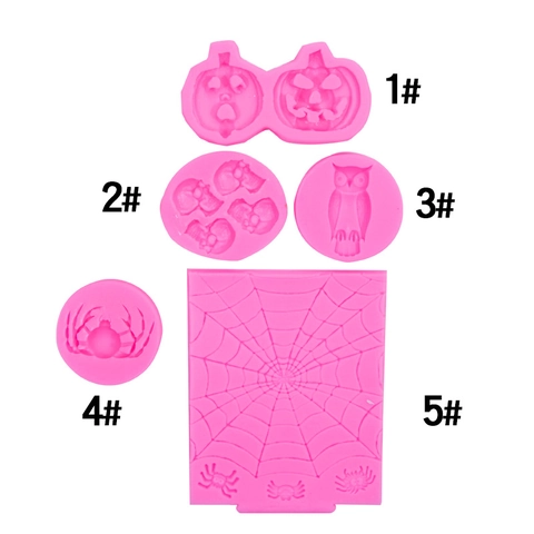 Halloween Silicone Molds Pumpkin Spider Skull Owl Shapes Baking Fondant Chocolate DIY Craft Cake Decorating Tools Gothic