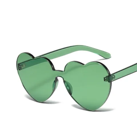 Heart Shaped Sunglasses Rimless PC UV Protection Candy Colors Party Festival Y2K Trendy Eyewear For Women