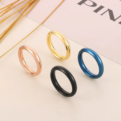 Minimalistischer Edelstahl Ring Poliert Glatte Oberfläche Mode Schmuck Für Damen Und Herren
