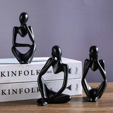 Noordse Abstracte Denker Standbeeld Hars Moderne Minimalistische Sculpturen Voor Home Office Desktop Boekenplank Decor Creatieve Kunstfiguur
