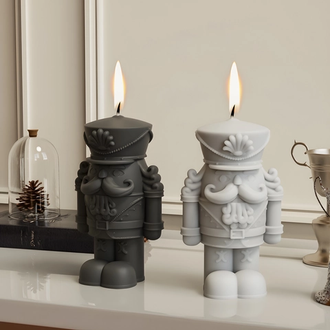 Nutcracker Soldier King Silicone Mold DIY Handmade Candle Plaster Resin Casting Mold Christmas Home Decor