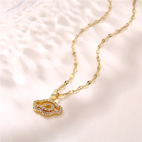 Collana Con Ciondolo A Nuvola Placcata Oro 18K Acciaio Inossidabile Ottone Con Zirconia Colorata Gioielli Eleganti Da Donna