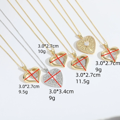 Mode Cuivre Zirconia Creux Cœur Flocon de Neige Pendentif Collier pour Femme Luxe Léger Or Argent Vierge Marie Croix Étoile Collier