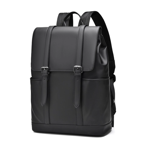 Fashion PU Leather Backpack Large Capacity Waterproof Laptop Bag Business Commuter Travel Rucksack For Men Students