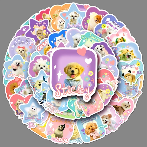 Cute Pet Stickers Cat Dog Waterproof PVC Hand Drawn Emojis For Laptop Water Bottle Luggage Skateboard Decor