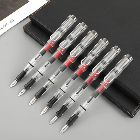 Stylo Plume Parallèle Plume En Acier Inoxydable Calligraphie Dessin Artistique Gothique Résine Transparente Ergonomique