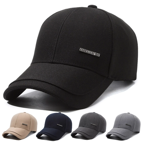 Cotton Baseball Cap Adjustable Sun Hat For Men Outdoor Sports Casual Solid Color Dad Hat Metal Trim