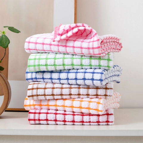Strofinacci In Puro Cotone Asciugamani Da Cucina A Quadretti Colorati Panni Per Pulizia Grandi Morbidi E Assorbenti
