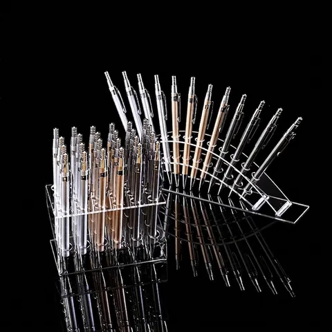 Acrylic Pen Display Rack Multi-hole Desktop Makeup Brush Holder Organizer Stand Transparent Lipstick Storage