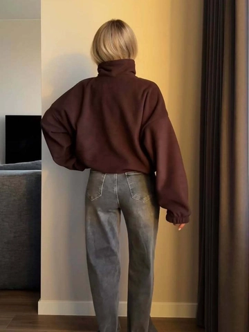 Damen Langarm Fleece Sweatshirt Stehkragen Reißverschluss Winddicht Locker Lässig Winter Jacke Oberteil