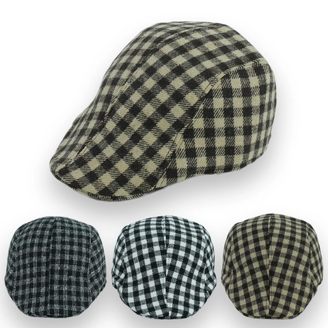 Retro Britischer Stil Karo Cord Schiebermütze Für Damen Herren Herbst Winter Warm Polyester Baumwolle Beret Newsboy Hut