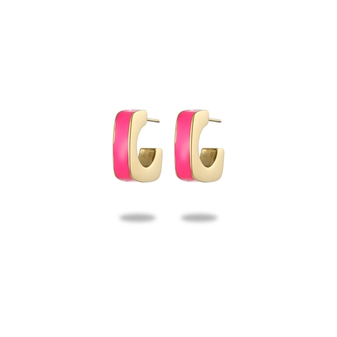 Minimalist Geometric U-Shape Stainless Steel Stud Earrings For Women 18K Gold Plated Enamel Drip Oil Earrings Fashion Jewelry