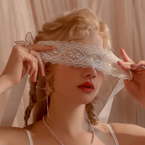 Sexy Mascherina in Pizzo Per Donna Floreale Traforato Mascherata Festa Accessorio Elegante Nastro Lacci Lingerie Gioco Di Ruolo