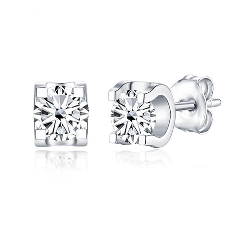 S925 Sterlingsilber Moissanit Ohrstecker Für Damen Herren Rundschliff Labor Diamant Ochsenkopf Stil Minimalistischer Schmuck