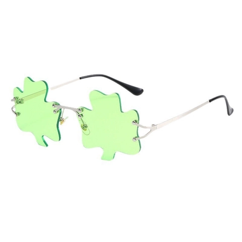 Occhiali Da Sole Senza Montatura A Forma Di Trifoglio Novità Con Montura In Metallo Per Festa Di San Patrizio