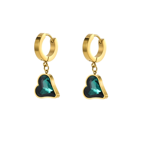 Orecchini A Cerchio A Cuore Acciaio Inossidabile Ciondolo A Cuore Geometrico Strass Donna Gioielli