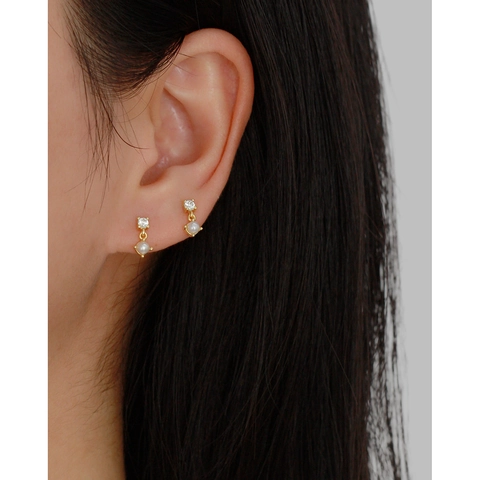 925 Sterling Silber Künstliche Perle Zirkon Ohrstecker Zierlich Minimalistisch Schraubverschluss Kugel Ohrknorpel Schmuck Für Damen
