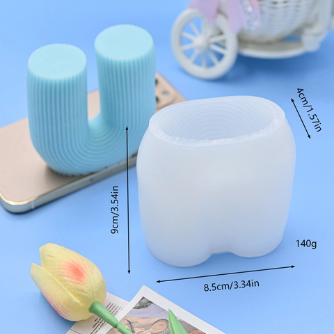 U-Shaped Ripple Silicone Mold For DIY Handmade Candle Soap Resin Geometric Wave Cake Decorating Tool