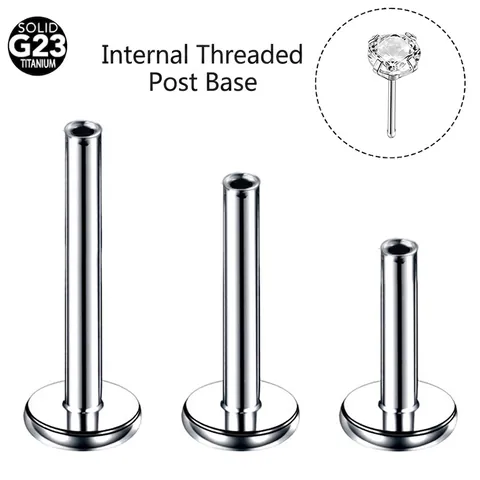 G23 Titanium Push In Labret Basis Piercing Post Vervanging Voor Lip Neus Kraakbeen Oorbel Platte Achterkant Lichaamssieraden