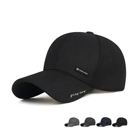 Herren Baseballkappe Polyester Twill Gebogene Krempe Verstellbare Metallschnalle Atmungsaktiver Sonnenschutz Outdoor Casual